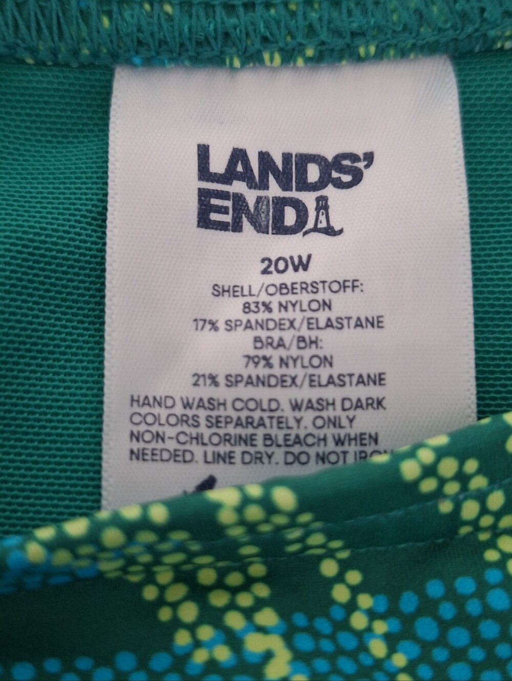 Lands End 20W Swim Tank Top Tropical - Picture 8 of 8
